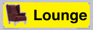Lounge Dementia Friendly Yellow SIgn